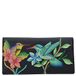 Anna by Anuschka Women's Hand-Painted Genuine Leather Two Fold Clutch Wallet - Birds in Paradise Black