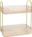 Sans marque Organisateur de maquillage, organisateur de cosmétiques rectangulaire à 2 couches, beige