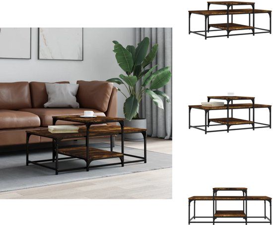 vidaXL Salontafel 102x60x45 cm bewerkt hout gerookt eikenkleurig