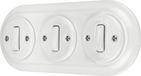 SET PR1 Interrupteur encastrable, porcelaine, style rétro, 3 pôles, blanc