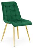 Leobert Chaise - Tweedelig - Fluweel, groen / Goudkleurige poten