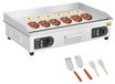 VEVOR Plaque chauffante électrique professionnelle 4400 W, plaque chauffante de comptoir 725x400 mm surface de cuisson, 50–300 °C, grill électrique, moitié rainuré, moitié lisse, avec 2 spatules et 2 brosses, pour steaks et barbecue, sans prise.