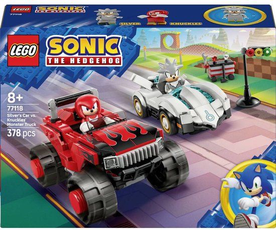 Sonic The Hedgehog LEGO Sonic the Hedgehog 77118 Silvers auto versus Knuckles’ monstertruck