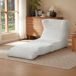 Pangivo Fauteuil Relax Convertible En Chaise Longue Design Chenille Blanc 90 x 118 x 86 cm