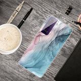 Merkloos Samsung Galaxy S21 + 5G marmeren schokbestendige TPU beschermhoes (abstract grijs)