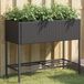 vidaXL Plantenbak met schap poly rattan zwart