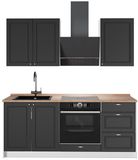 Vicco Eenpersoonskeuken Fame-Line, Anthrazit-Gold Landhaus/Wit, 190 cm, WB Eik
