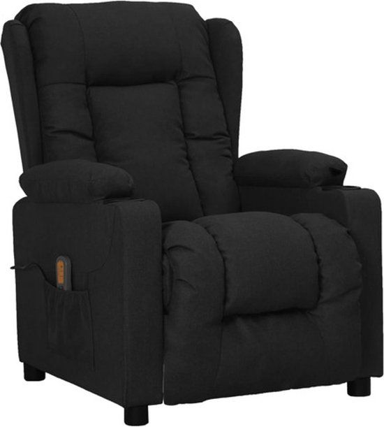 vidaXL Massagestoel stof zwart