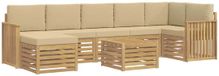 vidaXL - Buiten - bank - set - 8 - st - Wit - en - Beige - Polyester