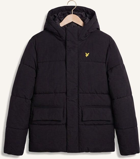 Lyle & Scott Nylon Padded Coat Jongens Winterjas Zwart Maat 170/176