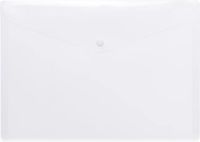 HERMA 20068 A4-documentenportemonnee, transparant wit, kleine transparante envelop met drukknopsluiting, plastic envelop voor school, universiteit, kantoor, reizen