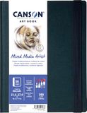 Canson Professioneel boek, multifunctioneel papier, fijne korrel, 300 g/m², genaaid notitieboek, hardcover, 21,6 x 27,9 cm, wit, 28 vellen