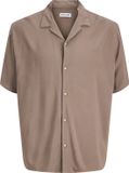 JACK & JONES Jeff Resort Solid Shirt Relaxed Fit Korte Mouw Popeline Brun (Falcon) L