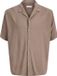 JACK & JONES Jeff Resort Solid Shirt Relaxed Fit Korte Mouw Popeline Brun (Falcon) L