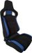 AutoStyle Sportstoel 'RS6-II' - Zwart/Blauw Stof - Dubbelzijdig verstelbare rugleuning - incl. sledes