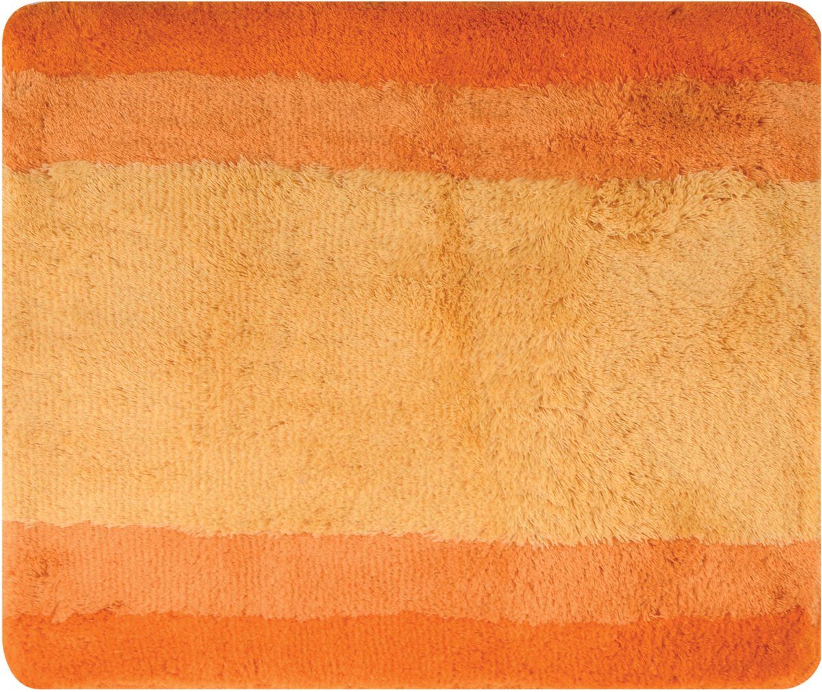Spirella Badmat, knuffelig hoogpolig, antislip badmat, vele maten, wasbaar op 40 graden, 65 x 55 cm, oranje