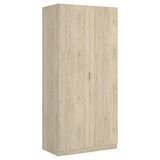 HOMEKIT Kledingkast, 2 deuren, hout, natuur, 81 x 184 x 52 cm