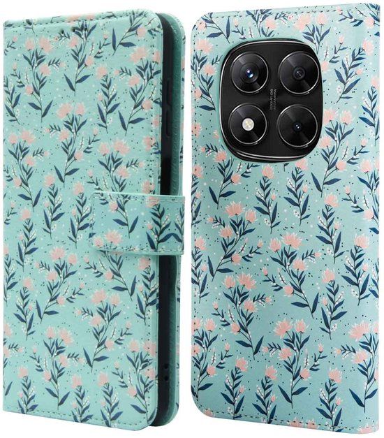imoshion Design Bookcase voor de Xiaomi Redmi Note 14 Pro Plus (5G) - Blue Flowers
