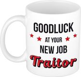 Bellatio Decorations Goodluck traitor mok - kado beker nieuwe baan - kantoorhumor - afscheidscadeau collega / werknemer
