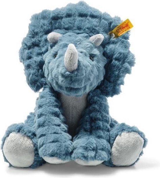 Steiff Knuffel Triceratops Dixi Soft Cuddly Friends - Grijs - 28 cm