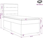 vidaXL Boxspringbed met matras, Crèmekleurig, 100 x 200 cm, Stof