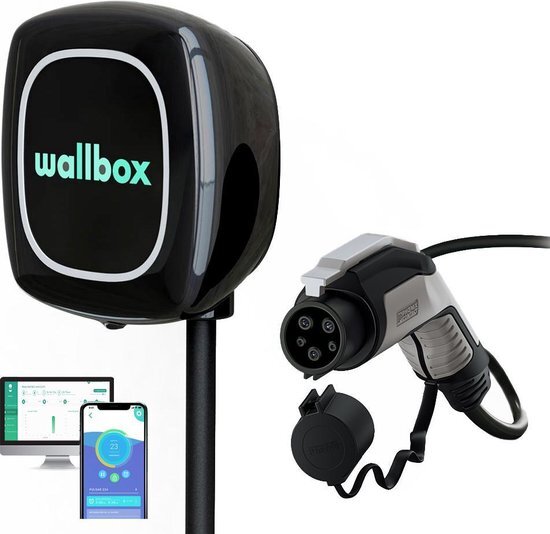 Wallbox Pulsar Plus 7,4 kW - EV Laadstation Zwart type 1, vaste laadkabel