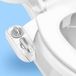 LUXE Bidet NEO 320 Plus – nieuwe generatie warmwaterbidet toiletbrilbevestiging met innovatieve EZ-Lift-scharnieren, dubbele sproeiers en 360° zelfreinigingsmodus (chroom)