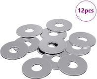 vidaXL - Washers - 12 pieces - Silver - 18 x 18 x 1.2 mm - Iron