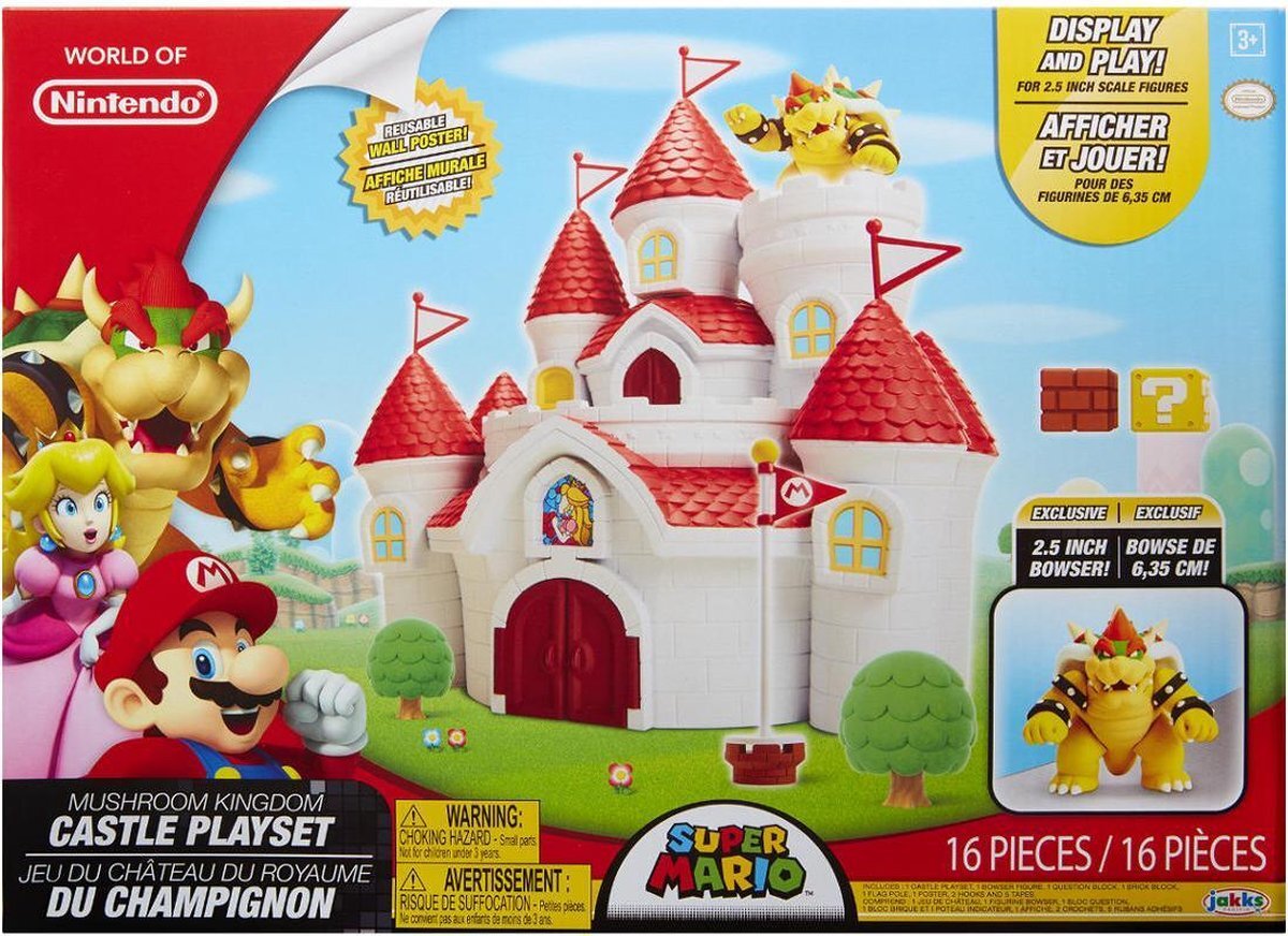 jakks paciffic Jakks Pacific - 58541-4l - Super Mario Castle Mushroom Kingdom Castle Speelfiguren set