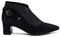 Maciejka Bottes d'hiver pour femmes à enfiler en cuir naturel avec talon bloc, noir