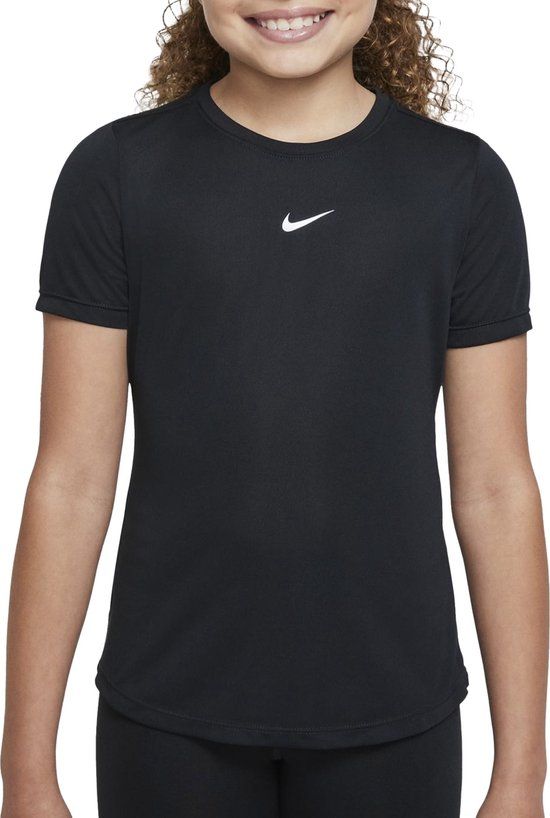 Nike Dri-FIT One Sportshirt - Meisjes - Zwart - Maat 134