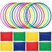 Omgoods - Jeu de lancer avec 8 sacs de haricots en nylon et 12 anneaux