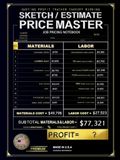 PRICE MASTER Estimate Book Contractor Construction Estimating Tools Dot grid sheets & Estimating labor & Material Sheets organize quotes material list Contractor Notebook Construction Estimating Books