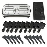 Coock Gourmetstel 10 Personen - Raclette Set XL met Grillplaat - 1500W - Regelbare Thermostaat - Anti-aanbaklaag - RVS/Zwart