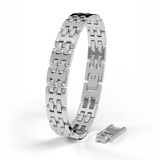 SERASAR Premium roestvrijstalen armband voor heren [Intense] | 316L chirurgisch staal | Waterdicht | Veilige sluiting | Zilverkleurig, 23 cm | Inclusief sieradendoosje