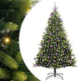 vidaXL Kunstkerstboom met scharnier 300 leds groen 210 cm