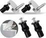 Mellow Mint Hungary Korlátolt Felelősségű Társaság Set de charnières pour abattant de toilette - Charnières universelles pour abattant de toilette - Kit de fixation pour installation d'abattant de toilette - Charnières pour abattant de toilette - Charnières de remplacement pour abattant de toilette - Kit de remplacement de charnières - Chrome