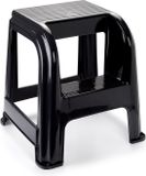 Plasticforte Marchepied - 2 marches - noir - plastique - 44 x 42 x 45 cm - jusqu'à 120 kg