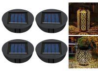 Set de 4 lampes solaires de remplacement pour lanternes, 8 cm, noir, IP65
