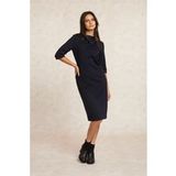 River Woods Classic Milano Robe Manches Longues Bleu Marine Taille : 36