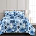 Lush Decor Leah omkeerbare 3-delige quiltset, marine & wit, vol/koningin
