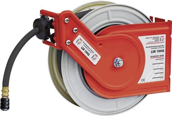 Rollerluchtbehuizing Holzmann Maschinen LSR10HQ Pneumatische slanghaspel 10 m 10 bar