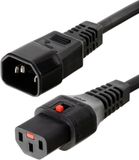 Microconnect IEC LOCK PC1022 electriciteitssnoer Zwart 3 m C14 stekker C13 stekker