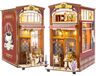 Merkloos Boekenkast miniatuur poppenhuis - DIY bouwset - LED-verlichting - Houten booknook voor volwassenen