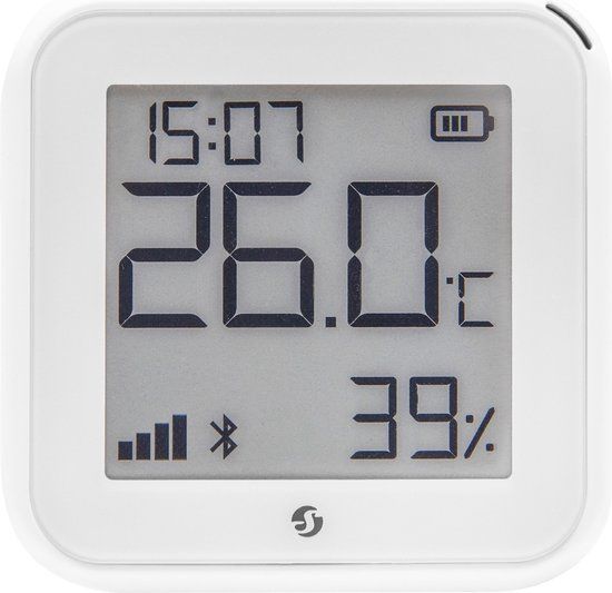 Shelly Plus H&T Gen3 - Draadloze temperatuur- en luchtvochtigheidssensor - Wit