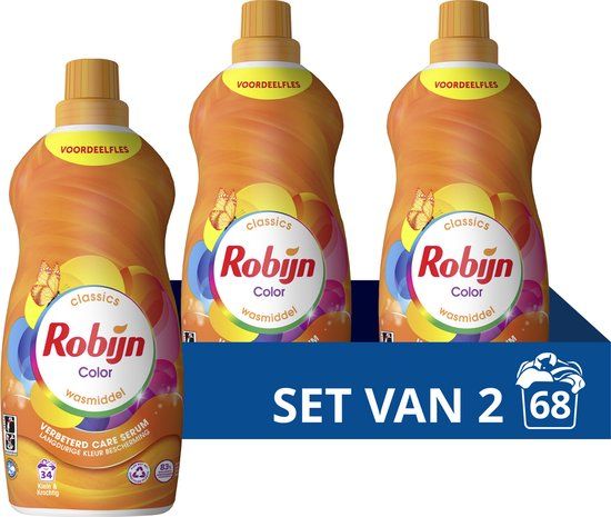 Robijn Classics Klein & Krachtig Color Vloeibaar Wasmiddel - 68 Wasbeurten - Bloemig
