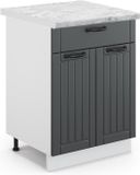 Vicco Fame-Line Keukenonderkast – 60 cm met lade, WB Marmer Antraciet landhuis