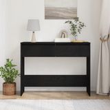 vidaXL Wandtafel Zwart Eiken 100 x 35 x 76,5 cm Bewerkt Hout