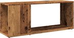 Meuble TV 80x24x32cm bois travaillé bois vieilli couleur bois vieilli