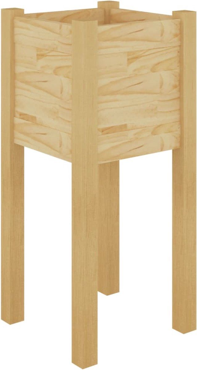 vidaXL Plantenbak 31x31x70 cm massief grenenhout - bruin